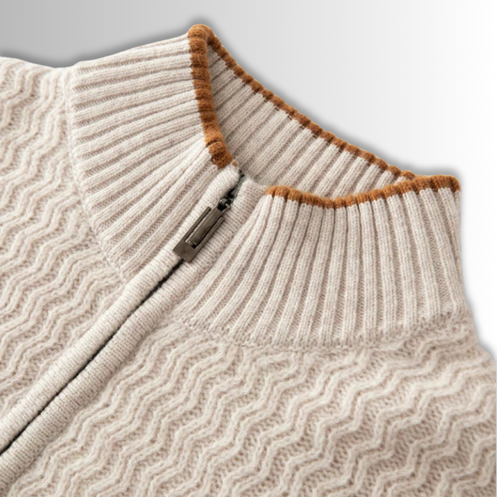 Luca - 100% Pure Wool Quarter Zip Sweater